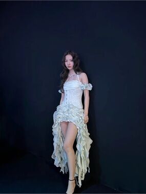 Lsoul Ruffled Corset Dress Mint (as seen on IU) Lotis Dress US size 6/8